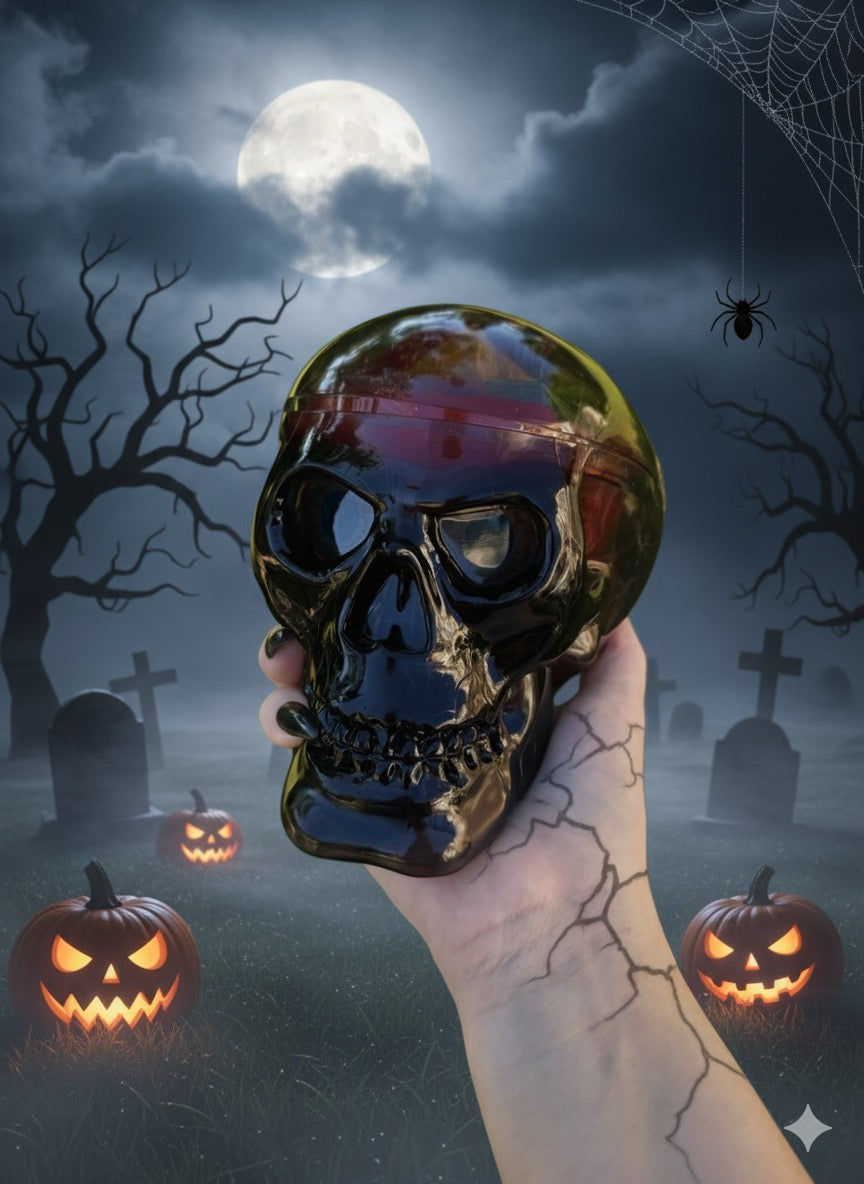 Tête de mort remplie de bonbon